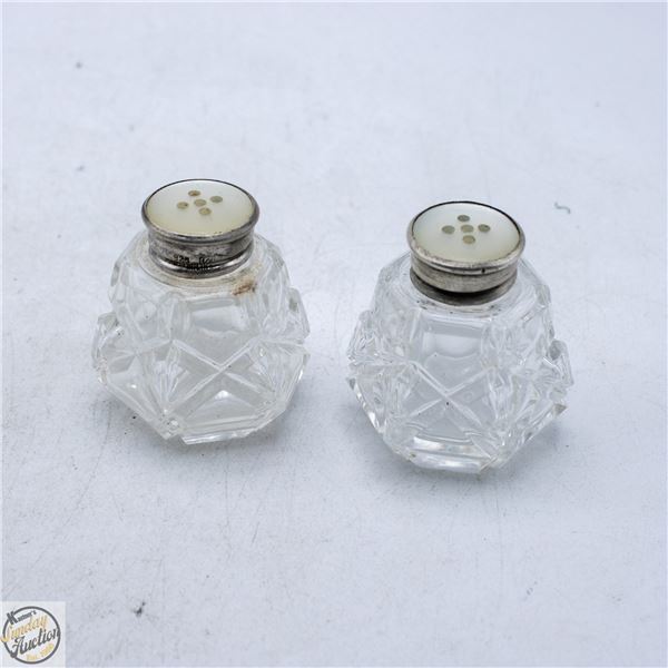 STERLING SILVER CAP SALT & PEPPER SHAKER PAIR