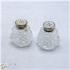 Image 1 : STERLING SILVER CAP SALT & PEPPER SHAKER PAIR