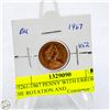 Image 2 : #5261-1967 PENNY WITH ERROR OF DIE ROTATION