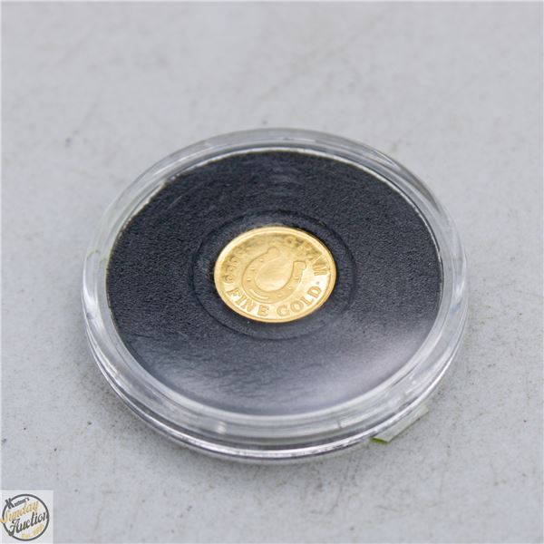 #5265-24 KARAT GOLD COIN WEIGHING 1/4 GRAM
