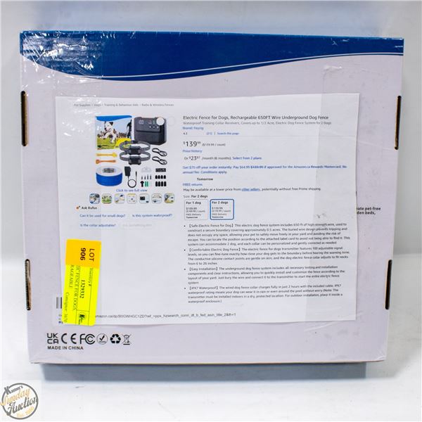 ELECTRIC FENCE FOR DOGS, RECHARAGEABLE