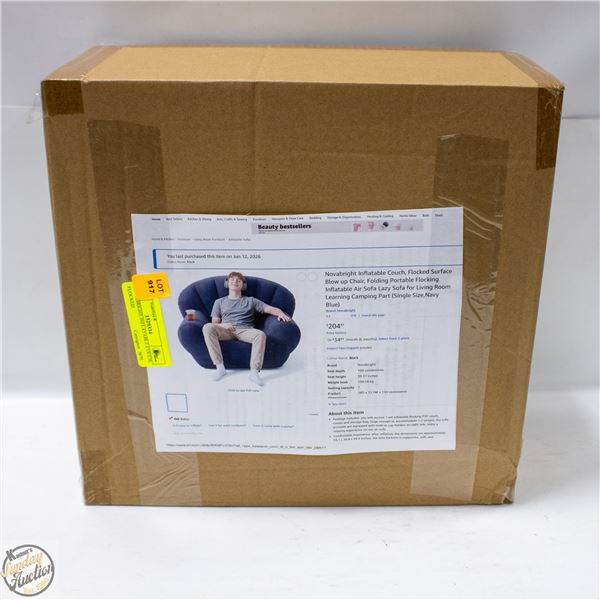 NOVABRIGHT INFLATABLE COUCH, FLOCKED