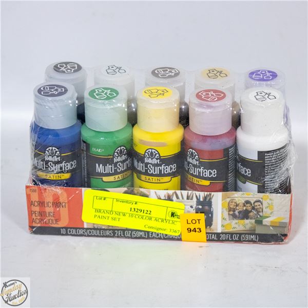BRAND NEW 10 COLOR ACRYLIC PAINT SET