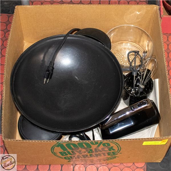 BOX WITH RIVAL ELECTRIC WOK, BLACK & DECKER