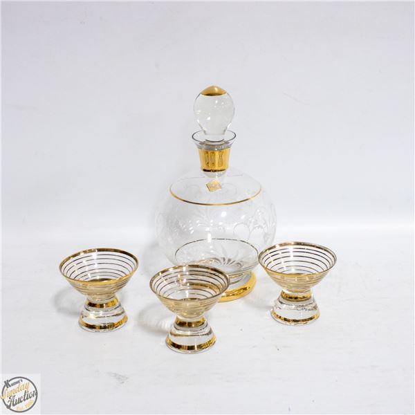 MID CENTURY MARS KRISTALL GERMANY DECANTER &