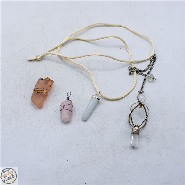 GENUINE GEMSTONE PENDANTS + PENDALUM TOGETHER