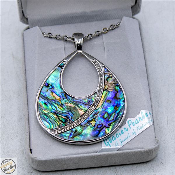 NEW IN BOX GLACIER PEARLE ABALONE PENDANT NECKLACE
