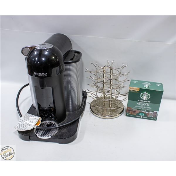 NESPRESSO WITH POD HOLDER AND PODS