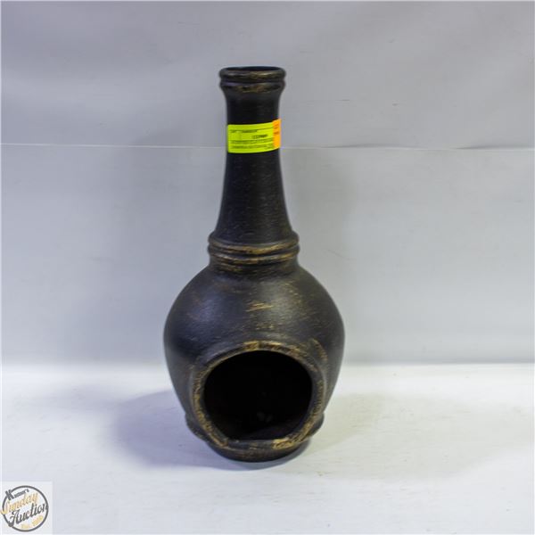ACCENTED CLAY/CERAMIC CHIMINEA OUTDOOR FIREPLACE