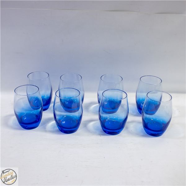 8 VINTAGE MCM BLUE SAPPHIRE AZURE LOW BALL