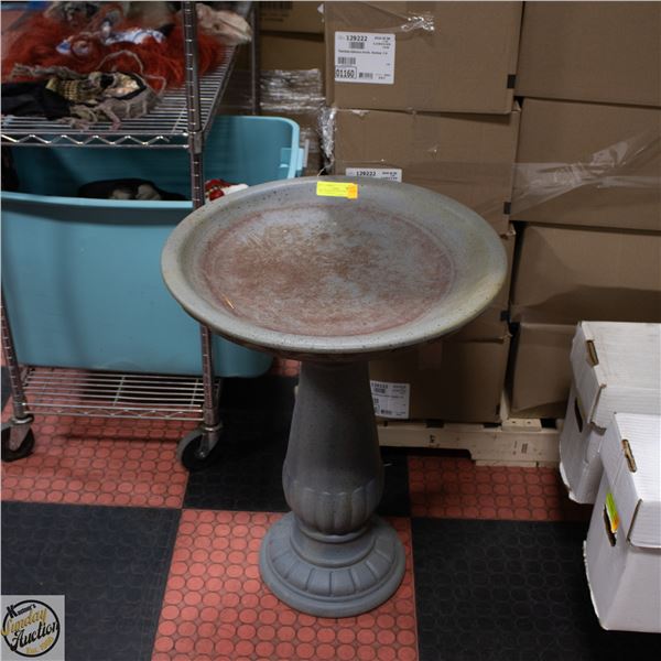 BIRD BATH/BASIN- MEASURES 29" TALL- COMPOSITE