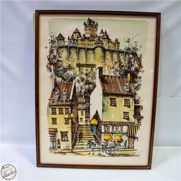 CHATEAU FRONTENAC OLD QUEBEC NIKOLA LITHOGRAPH