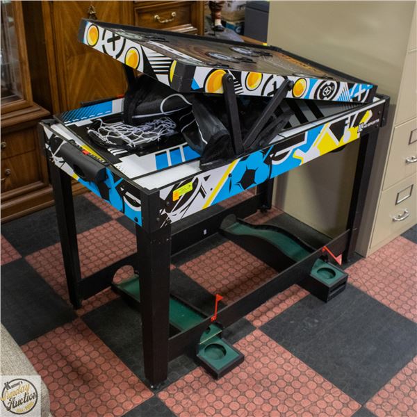 KIDS GAMES PLAY TABLE H-31" W/MULTIPLE TOPS FOR