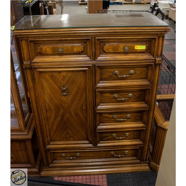 VINTAGE 7 DRAWER 1 DOOR CABINET 40" X 18" X 55"
