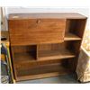 Image 1 : DARK WOOD CABINET WITH FOLD DOWN STORAGE