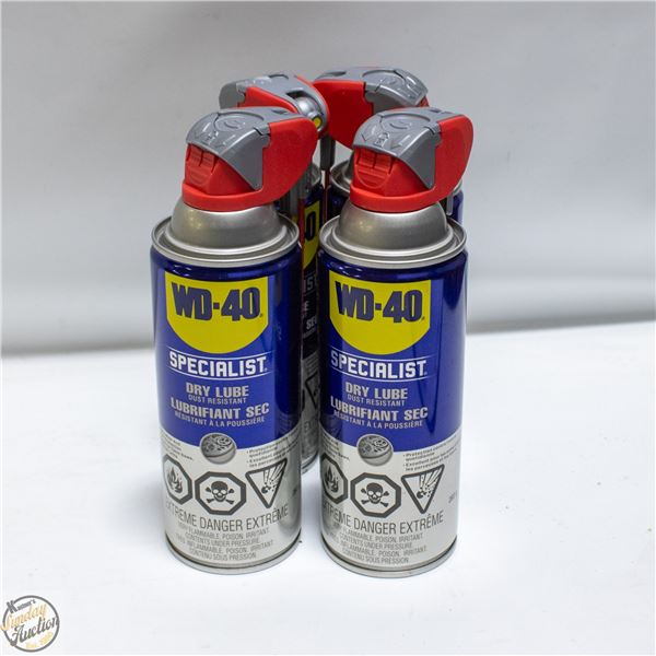 4 CANS OF WD40 SPECIALIST DRY LUBE LUBRICANT