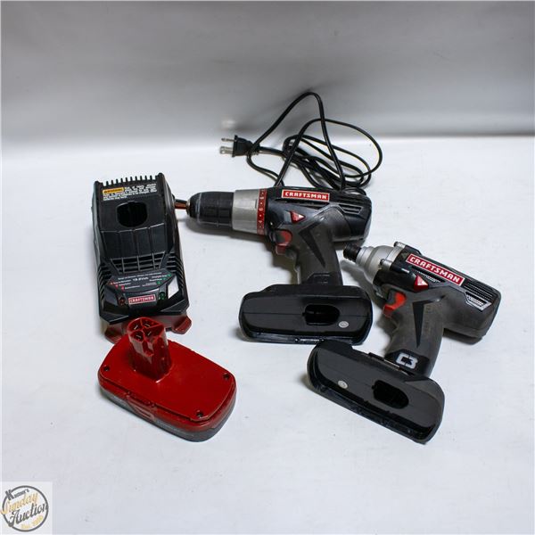 BOX OF 2 CRAFTSMAN CORDLESS DRILLS