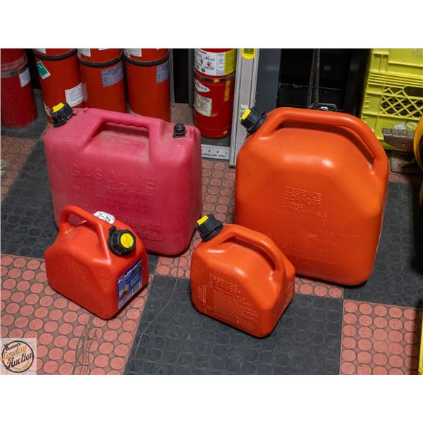 LOT OF JERRY CANS – 2 25 LITER AND 2 5 LITER