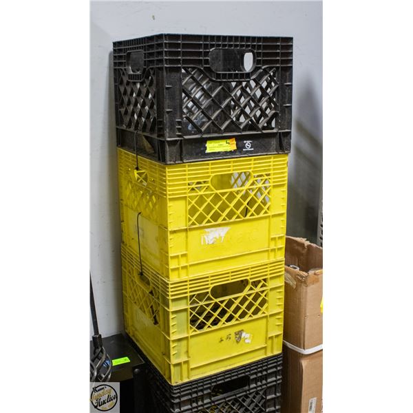 STACK OF 3 HEAVY DUTY STACKING CRATES -