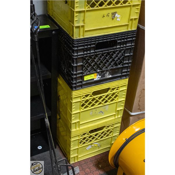 STACK OF 3 HEAVY DUTY STACKING CRATES -