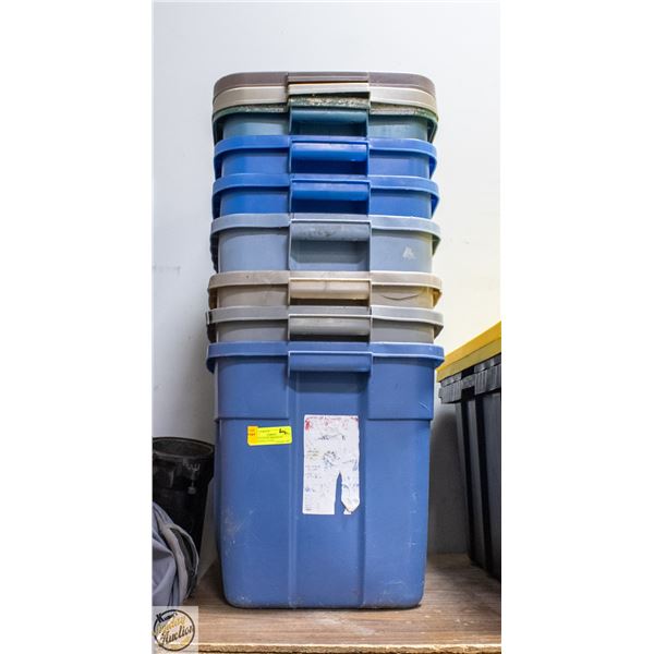 BUNDLE OF 8 RUBBERMAID ROUGHNECK TOTES