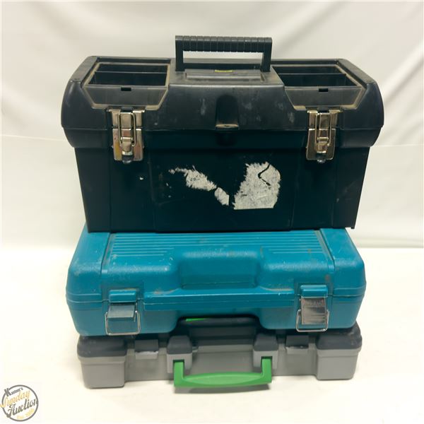 PLASTIC TOOL BOXES ALL TOGETHER
