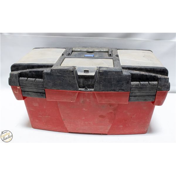 14" RED PLASTIC TOOLBOX