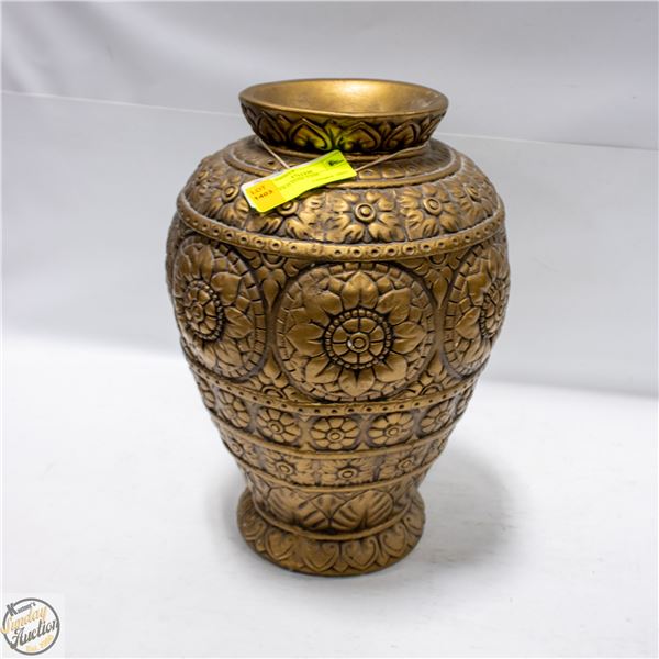 TALL GOLD TONE VASE