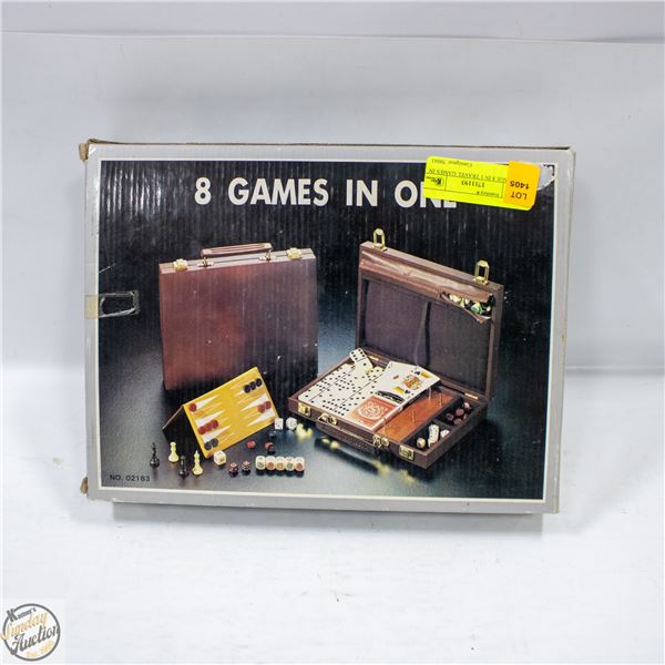 VINTAGE 8 IN 1 TRAVEL GAMES IN CASE