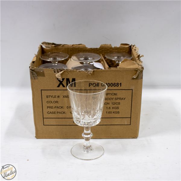LOT OF 6 VINTAGE CRYSTAL WINE GLASSES