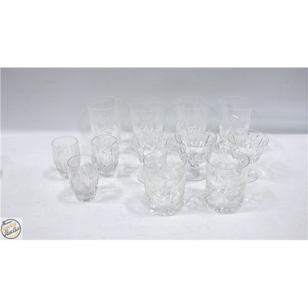 LOT OF VARIOUS CRYSTAL GLASSES