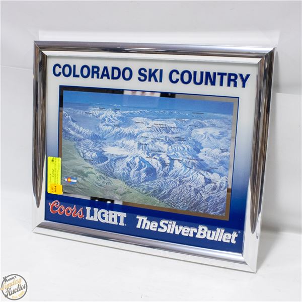 VINTAGE COORS LIGHT COLORADO MIRROR 14 INCHES X