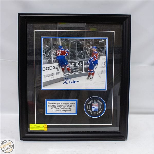 EDMONTON OIL KINGS SIGNED 17 INCHES X 20 INCHES