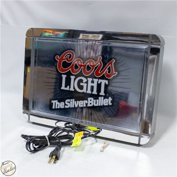 VINTAGE COORS LIGHT ELECTRIC SIGN WITH LIGHTS AND