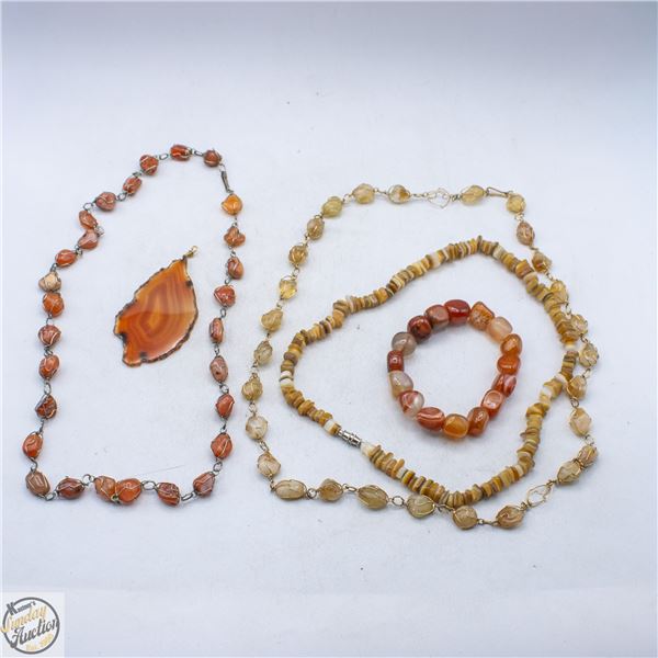 ESTATE GENUINE CARNELIAN WIRE WRAPPED
