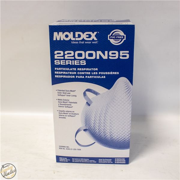 BRAND NEW BOX OF MOLDEX 2200N95 SERIES PARTICULATE
