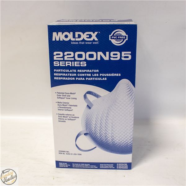 BRAND NEW BOX OF MOLDEX 2200N95 SERIES PARTICULATE