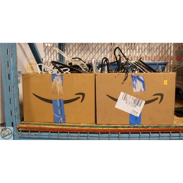 2 BOXES OF HANGERS