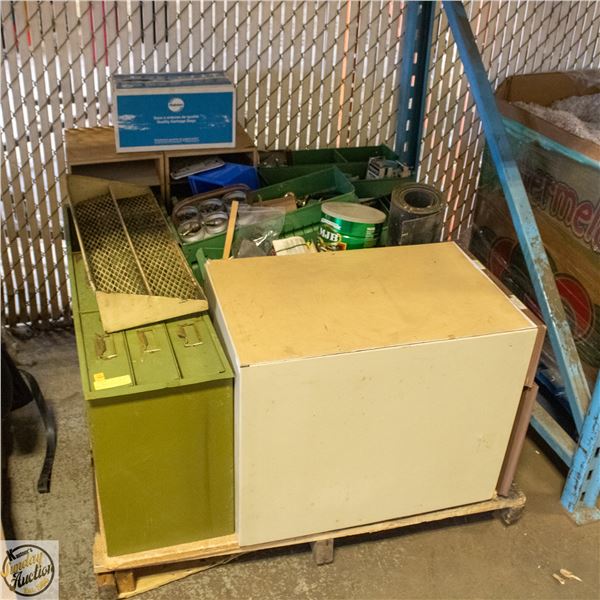 ESTATE PALLET LOT HARDWARE METAL CABINETS AND