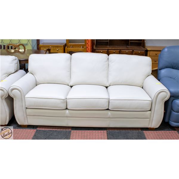 ESTATE CUSTOM WHITE LEATHER 3 SEATER