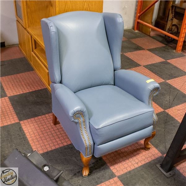 BLUE LEATHER STUDDED FRONT LIVING ROOM
