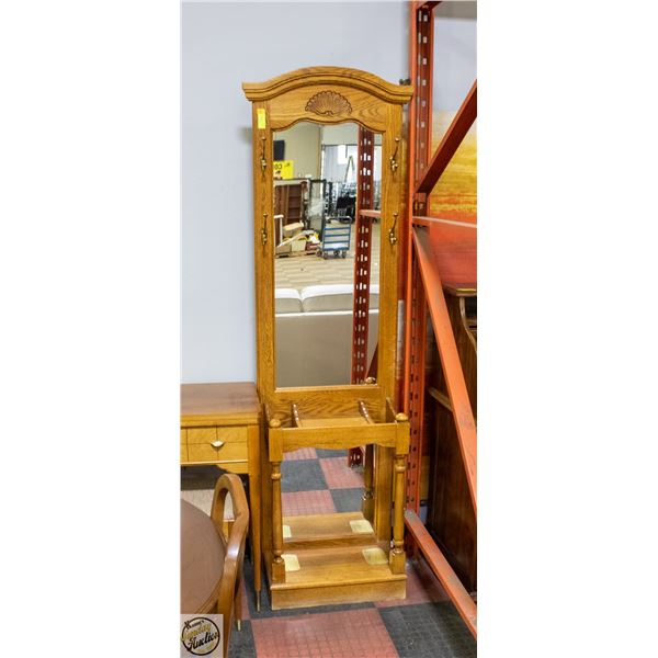 VINTAGE PULASKI FURNITURE OAK MIRRORED