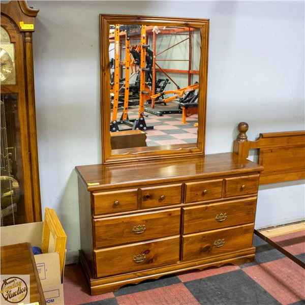 ESTATE SOLID WOOD 6 DRAWER DRESSER +