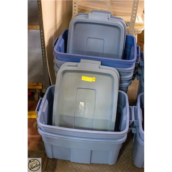 RUBBERMAID STORAGE TOTES WITH LIDS 6PC LOT