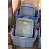 Image 1 : RUBBERMAID STORAGE TOTES WITH LIDS 6PC LOT