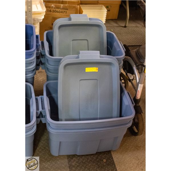 RUBBERMAID STORAGE TOTES WITH LIDS 5PC LOT