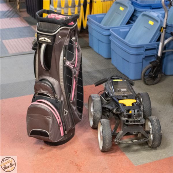 GOLF BAG CADDY + GOLF BAG
