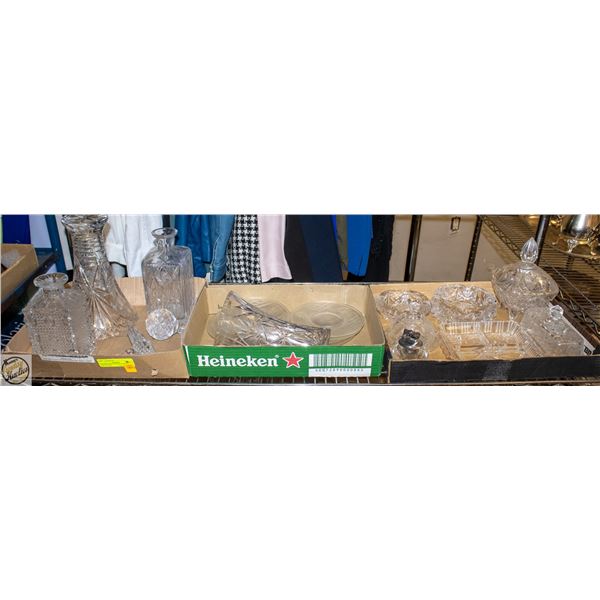 ESTATE SHELF COLLECTION OF CRYSTAL &