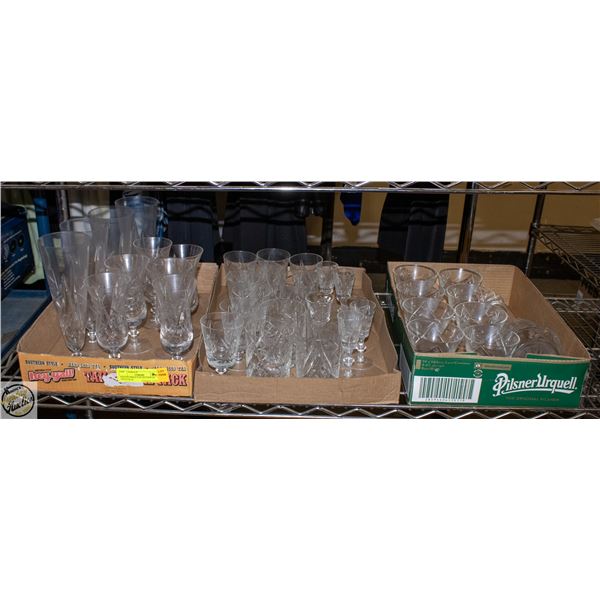 ESTATE SHELF COLLECTION OF CRYSTAL &