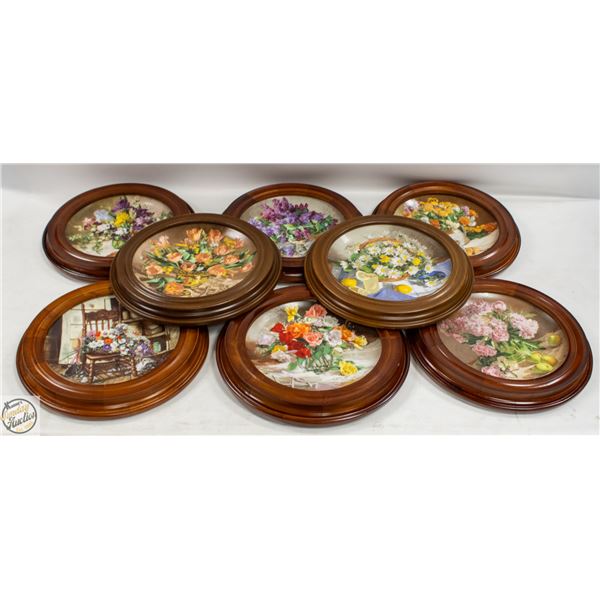 SET OF ROUND COLLECTOR PLATES FRAMED